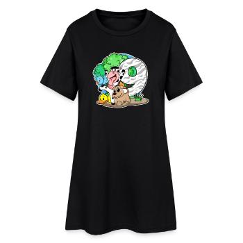 9ème anniversaire Animaux mignons 9 ans - Robe T-shirt Femme - noir - Devant