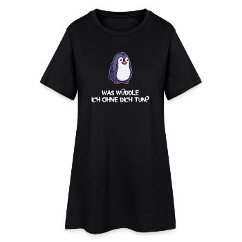 Pinguin Tier Vogel Statement Zoo Seevogel - Frauen T-Shirt-Kleid - Schwarz - Vorne