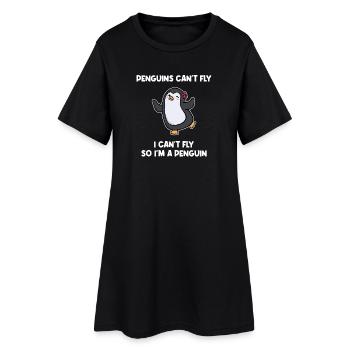 Penguin Animal Zoo Déclaration humoristique Oiseau Pôle Sud - Robe T-shirt Femme - noir - Devant