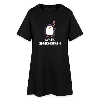 Süß Pinguin Statement Herz Tier Vogel Arktis - Frauen T-Shirt-Kleid - Schwarz - Vorne
