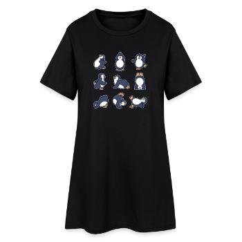 Cool Animal Dancing Penguin Oiseau de mer Antarctique - Robe T-shirt Femme - noir - Devant