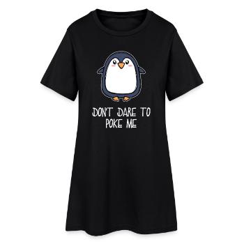 Antarctique Animal Mignon Pingouin Seabird Déclaration - Robe T-shirt Femme - noir - Devant