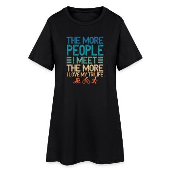Plus je rencontre de gens trilife - Robe T-shirt Femme - noir - Devant