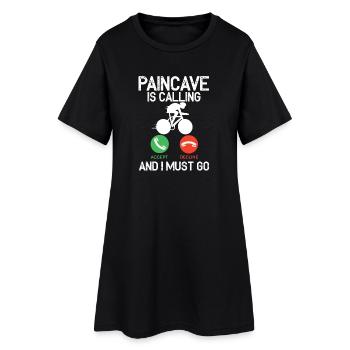 Paincave Is Calling And I Must Triathlon - Women’s T-Shirt Dress - black - Front