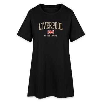 T-shirt emblème vintage Liverpool UK - Robe T-shirt Femme - noir - Devant