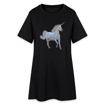 Elron, das Einhorn - Frauen T-Shirt-Kleid - Schwarz - Vorne