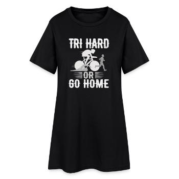 Tri Hard ou Go Home Triathlon - Robe T-shirt Femme - noir - Devant