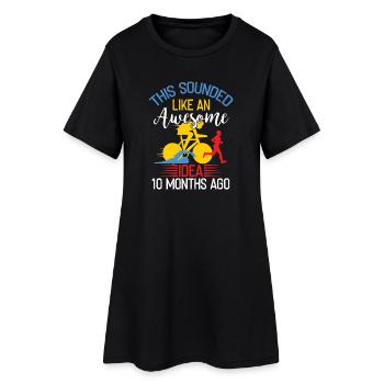 Idée géniale il y a 10 mois Triathlon - Robe T-shirt Femme - noir - Devant