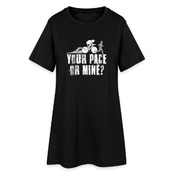 Your Pace Or My Triathlon - Women’s T-Shirt Dress - black - Front