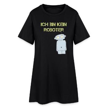 ich bin kein roboter - Frauen T-Shirt-Kleid - Schwarz - Vorne