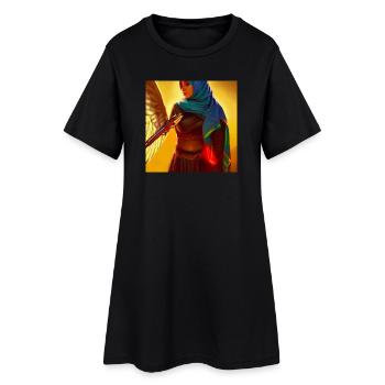 Brave Belle Hijab Femme avec Pistolet - Robe T-shirt Femme - noir - Devant