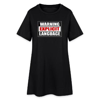 Attention langage grossier - Robe T-shirt Femme - noir - Devant