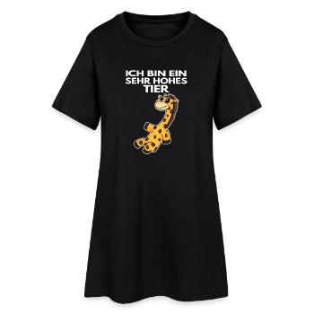 Teamleiter Giraffe - Frauen T-Shirt-Kleid - Schwarz - Vorne