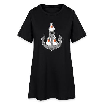 Mouettes Ancre de mouette - Robe T-shirt Femme - noir - Devant