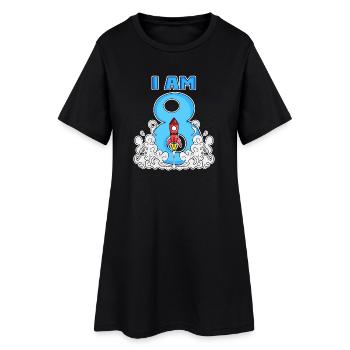 Junge 8 Jahre alt - 8. Geburtstag Geschenk - Frauen T-Shirt-Kleid - Schwarz - Vorne