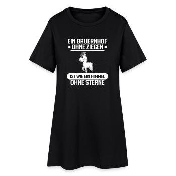Ziege Ziegenbock Bock - Frauen T-Shirt-Kleid - Schwarz - Vorne