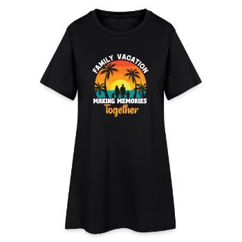 Vacances en famille Faire des souvenirs ensemble - Robe T-shirt Femme - noir - Devant
