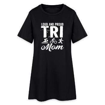 Triathlète Tri Mom bruyante et fière - Robe T-shirt Femme - noir - Devant
