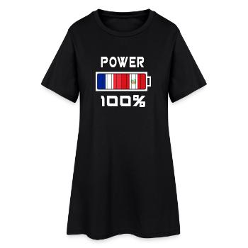 Peru and France Power 100% - Women’s T-Shirt Dress - black - Front