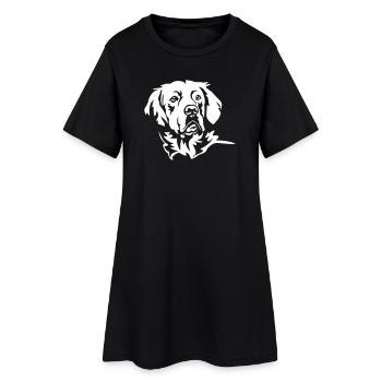 Golden Retriever Kopf "Black Edition" - Frauen T-Shirt-Kleid - Schwarz - Vorne