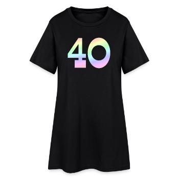 Geburtstagsgeschenk, 40 pastell Verlauf - Frauen T-Shirt-Kleid - Schwarz - Vorne