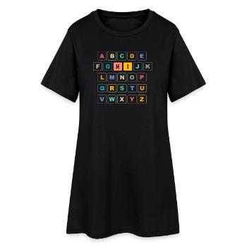 ABC Button HI - Kindergarten Preschool - Women’s T-Shirt Dress - black - Front