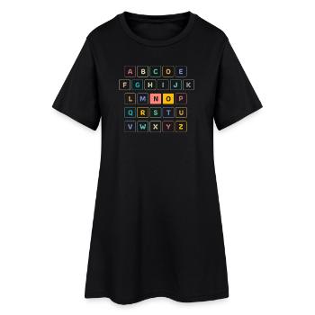 ABC Button NO - Kindergarten Preschool School - Women’s T-Shirt Dress - black - Front