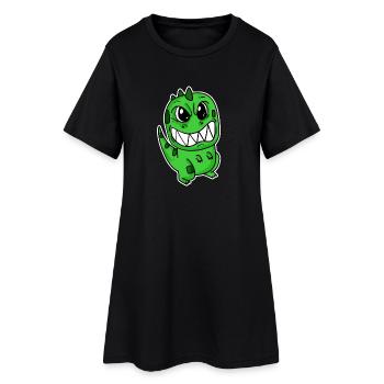 Petit dinosaure en colère - Robe T-shirt Femme - noir - Devant