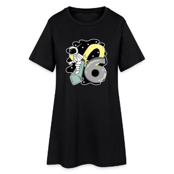Garçon de 6 ans - cadeau de 6ème anniversaire - Robe T-shirt Femme - noir - Devant
