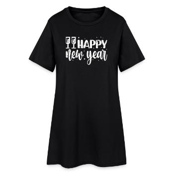 Scénario festif du Nouvel An & Flocons de neige - Robe T-shirt Femme - noir - Devant