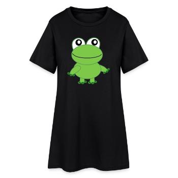 Grenouille - Robe T-shirt Femme - noir - Devant