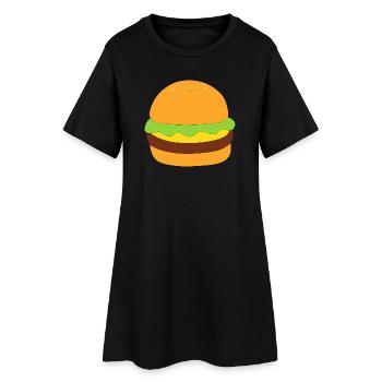 Burger, fast food, essen, kochen - Frauen T-Shirt-Kleid - Schwarz - Vorne