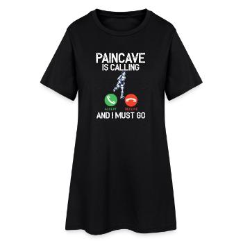 Paincave Is Calling And I Must Triathlon - Women’s T-Shirt Dress - black - Front