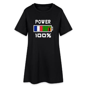 Porto Rico et France Power 100 % - Robe T-shirt Femme - noir - Devant