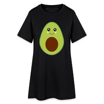 Kawaii, Früchte, Gemüse, vegan, Avocado - Frauen T-Shirt-Kleid - Schwarz - Vorne