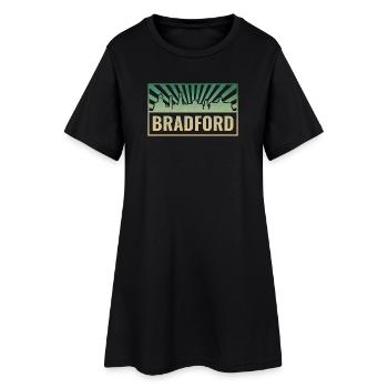Bradford Skyline Silhouette - Frauen T-Shirt-Kleid - Schwarz - Vorne