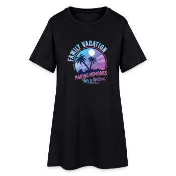 Vacances en famille Faire des souvenirs à vie - Robe T-shirt Femme - noir - Devant