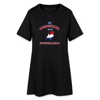 Design original 100 % drapeau des Pays-Bas - Robe T-shirt Femme - noir - Devant