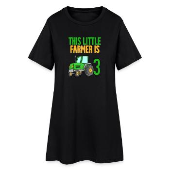 Bauer Landwirt 3 Jahre Junge 3. Geburtstag Sohn - Frauen T-Shirt-Kleid - Schwarz - Vorne