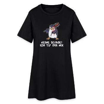 Pingui Vogel Tier Zoo Arktis Statement Seevogel - Frauen T-Shirt-Kleid - Schwarz - Vorne