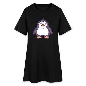 Cool Seabird Sweet Animal Penguin Oiseau Pôle Sud - Robe T-shirt Femme - noir - Devant