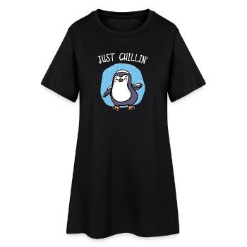 Cold Snow Penguin Ice Cool Déclaration Oiseau animal - Robe T-shirt Femme - noir - Devant