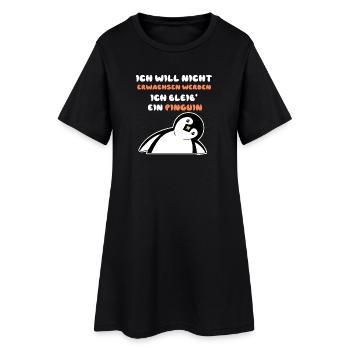 Lustig Statement Tier Vogel Pinguin Seevogel Zoo - Frauen T-Shirt-Kleid - Schwarz - Vorne
