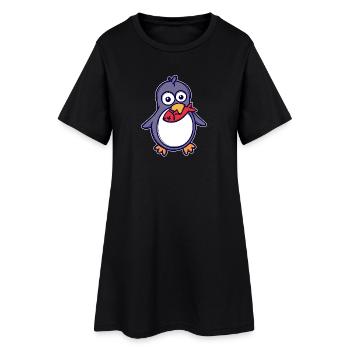 Sweet Animal Oiseau de mer Pingouin Antarctique Oiseau - Robe T-shirt Femme - noir - Devant