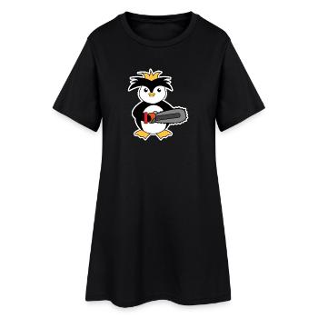 Zoo d’animaux oiseaux manchots de mer Antarctique - Robe T-shirt Femme - noir - Devant