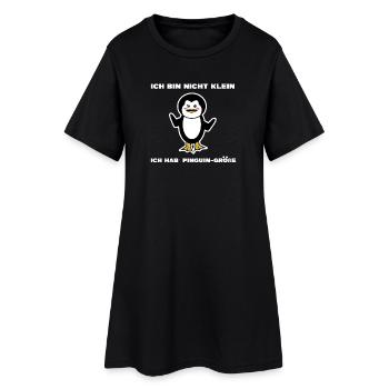 Pinguin Cool Humorvoll Tier Vogel Statement - Frauen T-Shirt-Kleid - Schwarz - Vorne