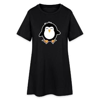 Zoo Animal Pingouin Oiseau Doux Oiseau de Mer - Robe T-shirt Femme - noir - Devant