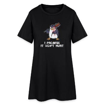 Oiseau de mer Animal Penguin Zoo Pôle Sud Déclaration d’oiseau - Robe T-shirt Femme - noir - Devant