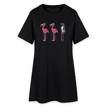 Drôle d’animal Pingouin Oiseau de mer Zoo Oiseau - Robe T-shirt Femme - noir - Devant