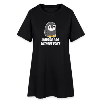 Penguin Animal Bird Déclaration Zoo des oiseaux de mer - Robe T-shirt Femme - noir - Devant